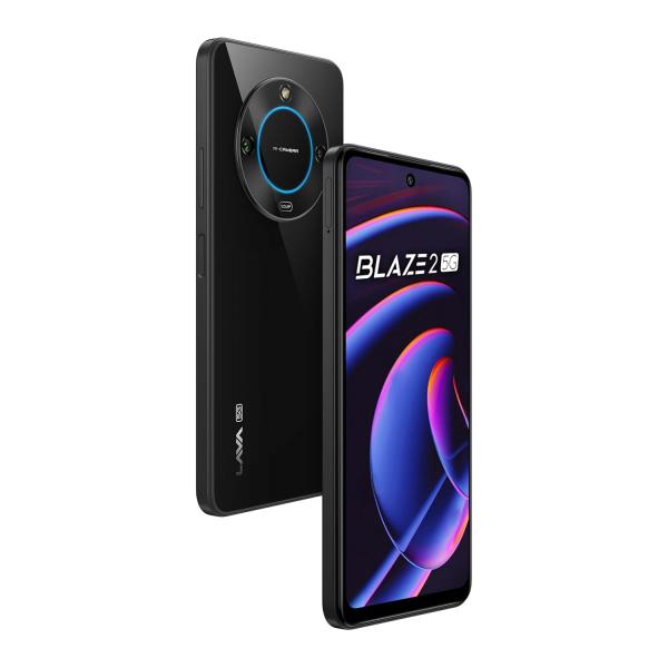 Lava Blaze 2 5G (Glass Black, 6GB RAM, 128GB Storage)| Stunning Ring Light| 50 MP AI Camera |5000 mAh Battery| Upto 12 GB Expandable RAM