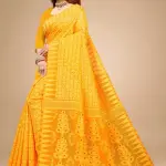  Cotton Linen Meenakari Jamdani Woven Saree