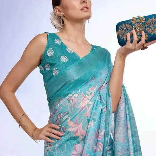  Printed Linen Saree