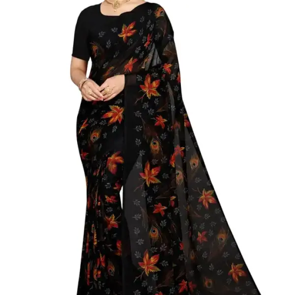  Kanooda Prints Fancy Women's Georgette Printed Saree