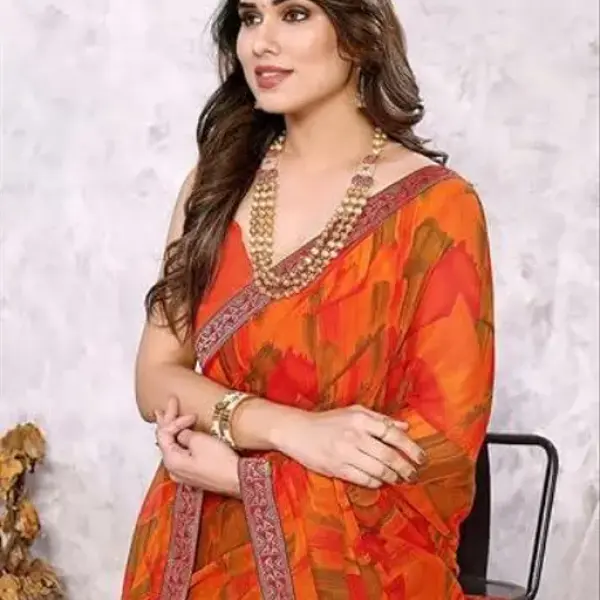  Pack of-2 New Arrival Latest Georgette Printed Saree