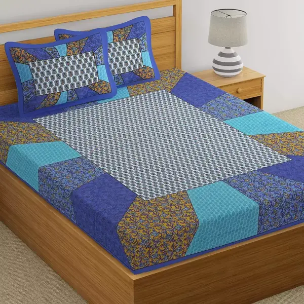 Cotton Double 3D Printed Bedsheet (Pack of 1, RED)