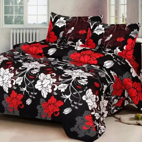 Double Printed Bedsheet (Pack of 1, swera blck)