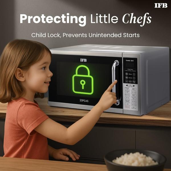 IFB 20 L Grill Microwave Oven (20PG4S, Black/Silver)
