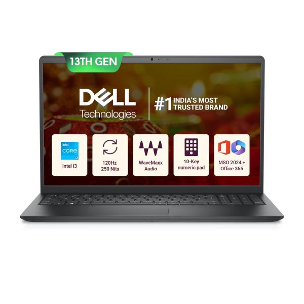 Dell 15, Intel Core i3 13th Gen - 1305U, 16 GB:DDR4 RAM, 512GB, FHD