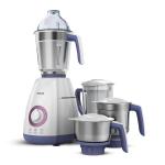 Philips Stainless Steel Viva Collection HL7701/00 Mixer Grinder, 750 Watts, 4 Jars (Elegant Lavender and White)