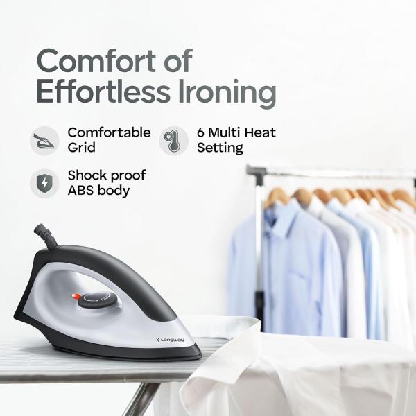 Longway Super Dlx 700 Watt Mixer Grinder with 3 Jars for Grinding, Mixing with Powerful Motor & Kwid 1100 Watt Dry Iron