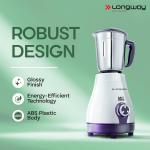 Longway Mix Pro 550 Watt Mixer Grinder with 4 Jars for Grinding, Mixing, Blending, Juicing with Powerful Motor (Purple, 4 Jars)