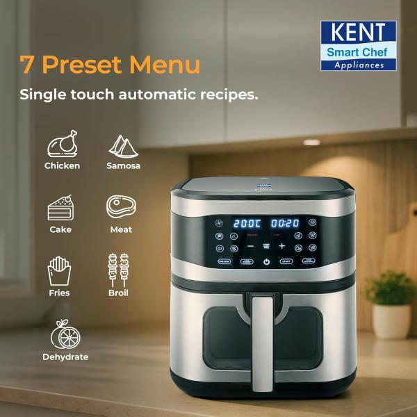 KENT Digital Air Fryer 8L | 1700W | Bake, Grill & Roast |