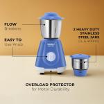 Maharaja Whiteline Smart Mixer Grinder | 500-watt | 20000 RPM Motor Speed | Air Ventilation System | Stainless-Steel Jars & Blades | Unique Jar Flow Breakers | 2 Year Motor Warranty |Blue