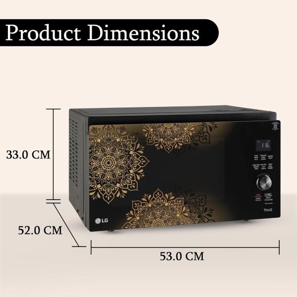 LG 32L Scan to Cook Wi-Fi Enabled Charcoal Convection Healthy Microwave Oven(Black-Regal Pattern Heart Friendly Recipes Pasteurized Milk Ghee Diet Fry&360° Motorised Rotisserie)