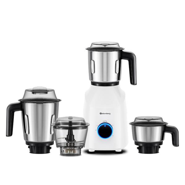 Atomberg Yulia 750 Watt Mixer Grinder | 4 Multipurpose Jars including Chopper Jar | Coarse Mode for Silbatta-like Textures | Powerful Intelligent Motor | Advanced Safety Features | Snow White