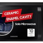 Samsung 23 L Solo Microwave Oven (MS23A3513AK/TL, Black Auto Cook Programs Child Safety Lock Memory Feature Deodorization Ceramic Enamel Cavity with 10 year warranty)