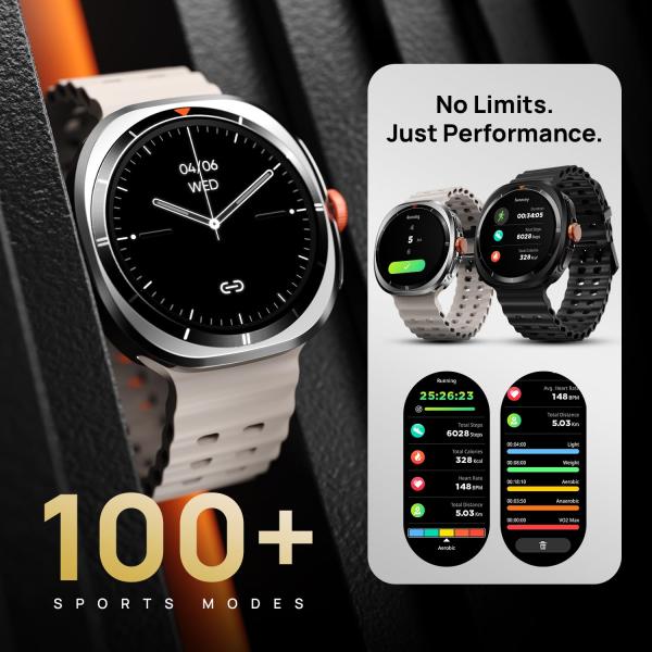 Fire-Boltt Axiom Round Smart Watch 1.43″ Super AMOLED Display with Always‑On Mode, Bluetooth Calling