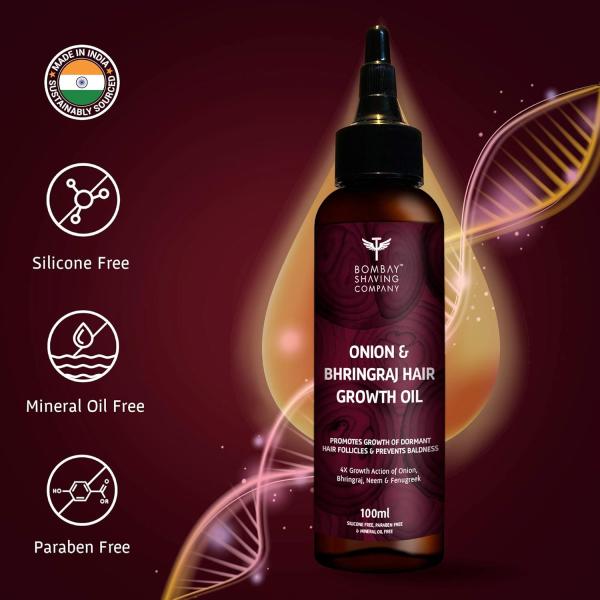 Bombay Shaving Company Onion and Bhringraj Hair Oil With 4X Growth Action -| 100 ml