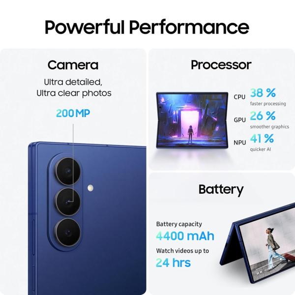 Samsung Galaxy Z Fold7 5G Smartphone with Galaxy AI (JetBlack, 12GB RAM, 512GB Storage), Ultra Sleek Design with 200MP Camera, Powerful Snapdragon 8 Elite, Google Gemini