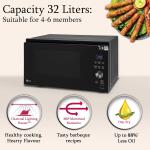 LG 32 L Wi-Fi Enabled Charcoal Convection Microwave Oven (MJEN326SFW, Black) - 2023 Model