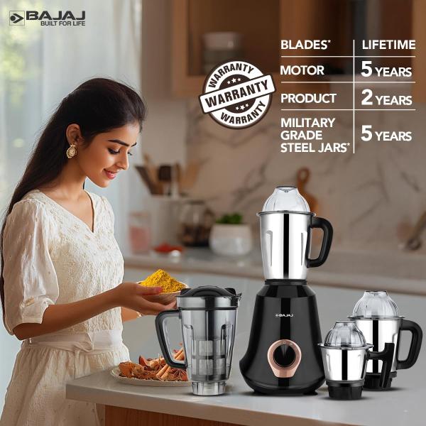 Bajaj Military Series Glamore 1000 W Mixer Grinder With 4 Jars