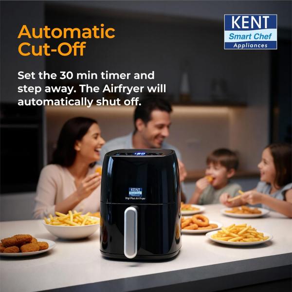 KENT Digi Plus Air Fryer | 4L Capacity & 1300W | Fry, Grill, Roast & Bake