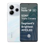 Redmi Note 14 5G (Mystique White, 8GB RAM 128GB Storage) | Global Debut MTK Dimensity 7025 Ultra | 2100 nits Segment Brightest 120Hz AMOLED | 50MP Sony LYT 600 OIS+EIS Triple Camera