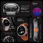 Fire-Boltt Axiom Round Smart Watch 1.43″ Super AMOLED Display with Always‑On Mode, Bluetooth Calling,