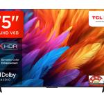 TCL 189 cm (75 inches) Metallic Bezel-Less Series 4K Ultra HD Smart LED Google TV 75V6B (Black)