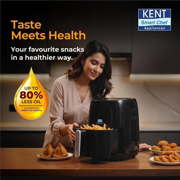 KENT Digi Plus Air Fryer | 4L Capacity & 1300W | Fry, Grill, Roast & Bake