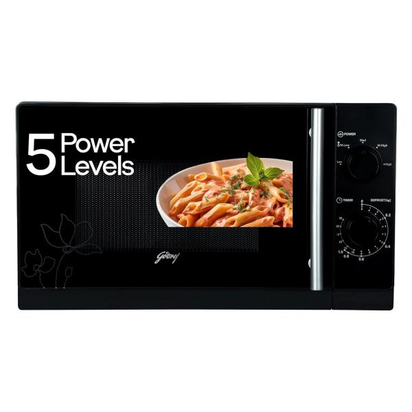Godrej 20 L Multi Distribution System for Even and Faster Cooking, Solo Microwave Oven With 5 Power Levels (GMX 20SA2, Black)