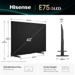 Hisense 108 cm (43 inches) E75Q Series 4K Ultra HD Smart 48W Speakers QLED TV 43E75Q (Black)