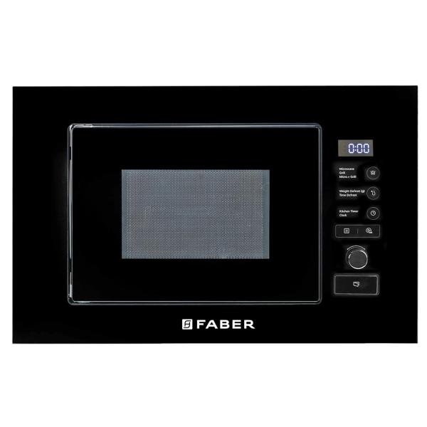 Faber 20L Built-In Oven Black Finish Microwave Oven With Touch Control,Auto Cook Menus & Auto Power Off Protection,Grill Convection Defrost & Combination Cooking 1Yr Warranty