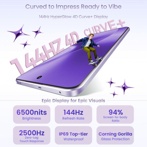 realme 15 Pro 5G Smartphone 8+256GB Purple,4K 60FPS,