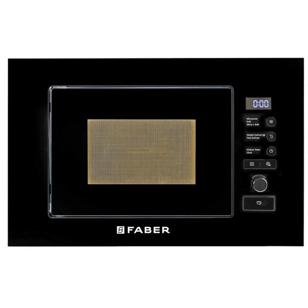 Faber 20L Built-In Oven Black Finish Microwave Oven With Touch Control,Auto Cook Menus & Auto Power Off Protection,Grill Convection Defrost & Combination Cooking 1Yr Warranty