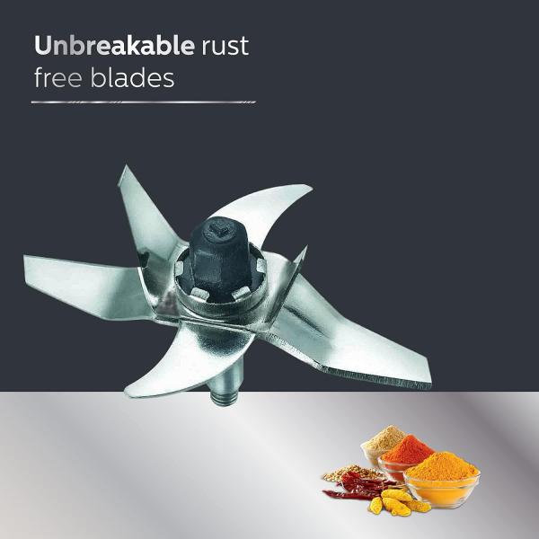 Philips Stainless Steel Viva Collection HL7701/00 Mixer Grinder, 750 Watts, 4 Jars (Elegant Lavender and White)