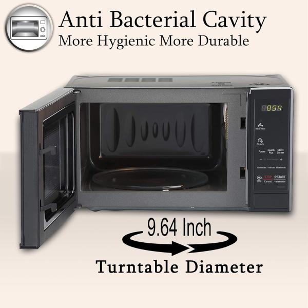LG 20 L Solo Microwave Oven (MS2043BP Black Health plus Menu I-Wave Technology Indian Cuisine Even Reheat & Defrost Auto Cook Menu Anti-Bacterial Cavity & Steam Clean)