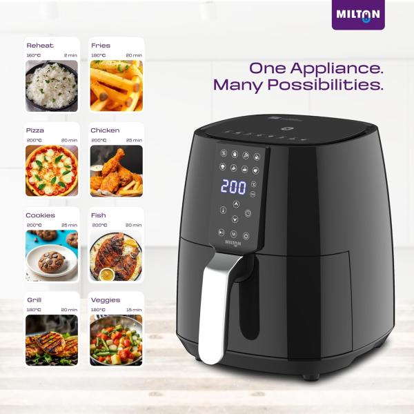 Milton Rapid Digital Air Fryer 4.2L | 1450W | 360° High Speed Air Circulation