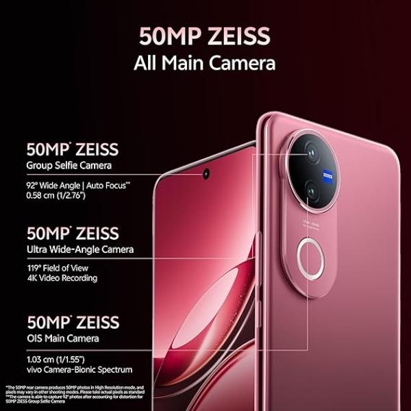 Vivo V50 5G (Rose Red, 8GB RAM, 256GB Storage)