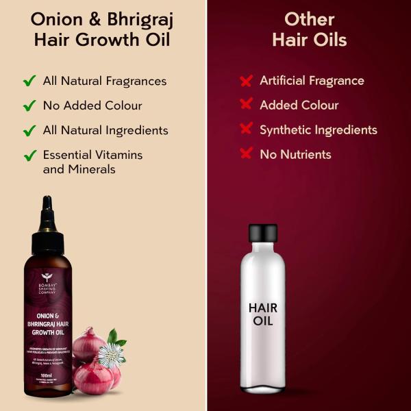 Bombay Shaving Company Onion and Bhringraj Hair Oil With 4X Growth Action -| 100 ml