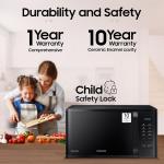 Samsung 23 L Solo Microwave Oven (MS23A3513AK/TL, Black Auto Cook Programs Child Safety Lock Memory Feature Deodorization Ceramic Enamel Cavity with 10 year warranty)