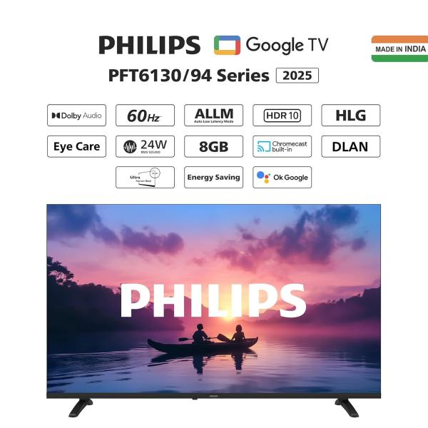 Philips 80 cm (32 inches) 6100 Series Frameless HD Smart LED Google TV 32PFT6130/94