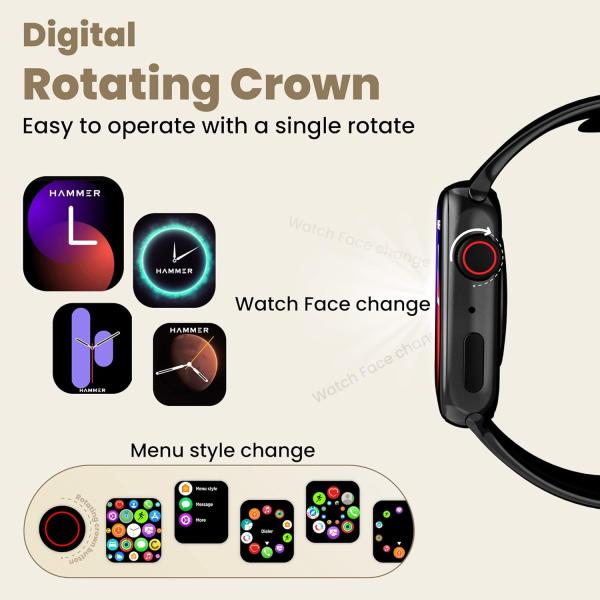 HAMMER Ace 3.0 Bluetooth Calling Smart Watch with Largest 1.85" IPS Display