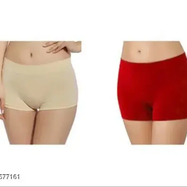 Women Shorts Red Cotton Panty (Pack of 2)