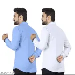 Solid Spread Collar Casual Full Sleeve Cotton Shirt | ( Pack Of 2 Shirt )