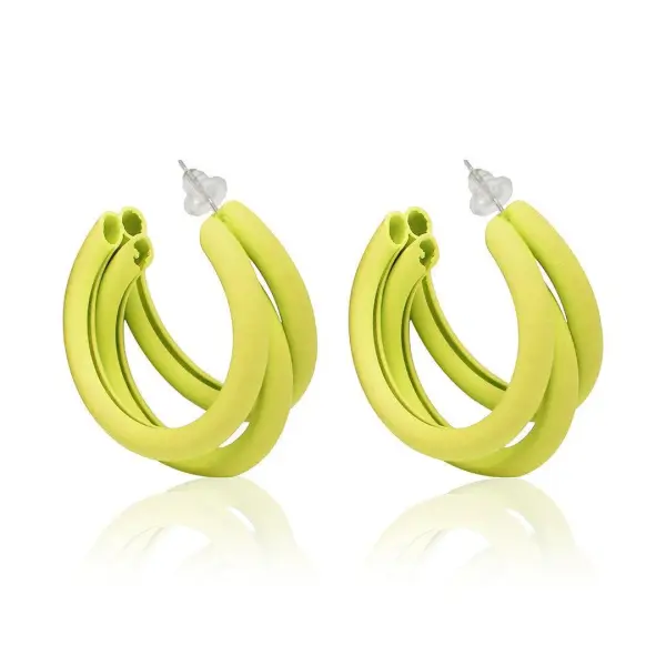  Triple Hoop Earrings Black