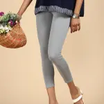 Premium Ankle Length Leggings Cotton Light Green