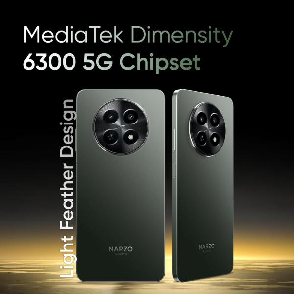 realme NARZO N65 5G (Deep Green 8GB RAM, 128GB Storage) India's 1st D6300 5G Chipset | Ultra Slim 190g Design | 120Hz Eye Comfort Display | 50MP AI Camera| Charger in The Box