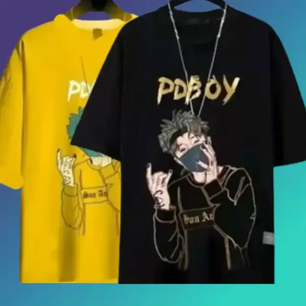 Graphic Print Men Black, Yellow T-Shirt