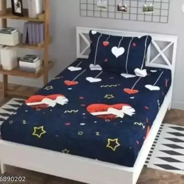 3D Printed GlacecottonCotton 1 SingleBed Bedsheet with 1 Pillow Covers