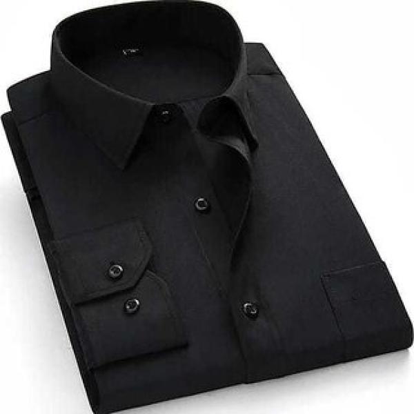 Men Black Solid Formal Shirt (Pack of 1 )