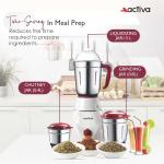 Activa Pluto 3 Jar 600 Watt Mixer Grinder With Coral 750 Watt Dry Iron come with 2 year warranty