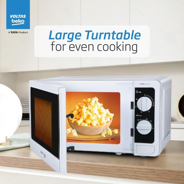 Voltas Beko, A Tata Product 20L, 700W smart solo Microwave oven (MS20MPW10, White | with Anti bacterial Inner Cavity and Large Turntable)
